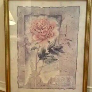 Romantic Impressionist Floral Art – Framed Wall Piece 25" x 31"